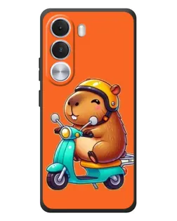 Чехол для Realme C100i с картинкой «Капибара на скутере»
