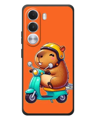 Чехол для Realme C100i с картинкой «Капибара на скутере»
