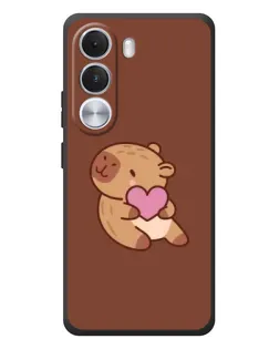 Чехол для Realme C100i с картинкой «Капибара с сердцем»