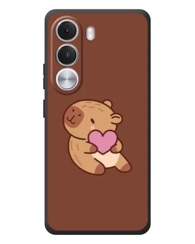 Чехол для Realme C100i с картинкой «Капибара с сердцем»
