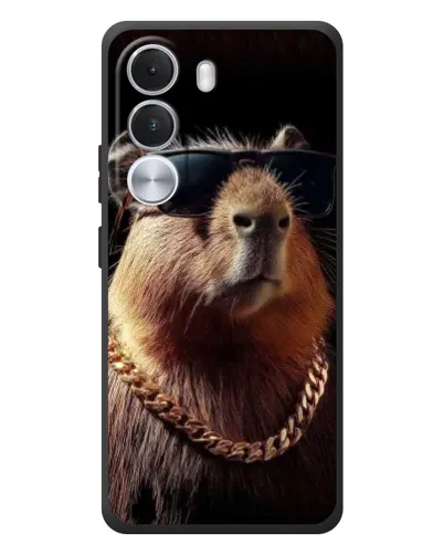 Чехол для Realme C100i с картинкой «Капибара золотая цепь»