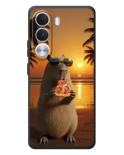 Чехол для Realme C100i с картинкой «Капибара с пиццей»