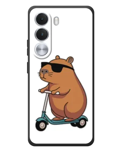 Чехол для Realme C100i с картинкой «Капибара на самокате»