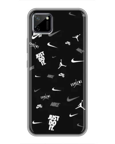 Чехол для Realme C11 с картинкой «Nike Black Pattern» Чехол для Realme C11 с картинкой «Nike Black Pattern»