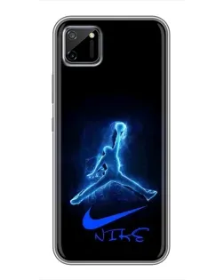 Чехол для Realme C11 с картинкой «Jordan Neon Blue»