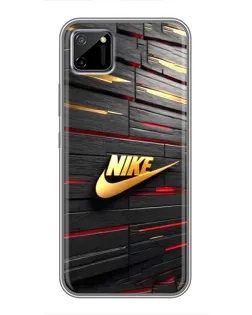 Чохол для Realme C11 з картинкою «Золотий Nike на металі»