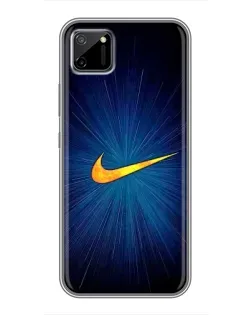 Чехол для Realme C11 с картинкой «Синий пульс Nike»