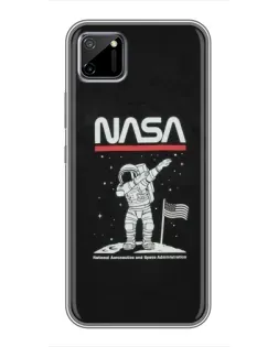 Чохол для Realme C11 з картинкою «NASA — крокуємо по Місяцю»