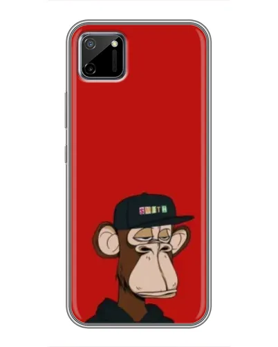 Чохол для Realme C11 з картинкою «Bored Ape — червоний фон»