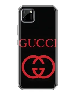Чехол для Realme C11 с картинкой «Gucci — красный логотип»