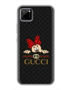 Чехол для Realme C11 с картинкой «Минни Маус Gucci — черный»