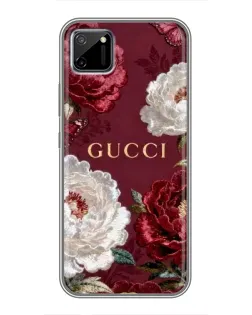 Чехол для Realme C11 с картинкой «Gucci — бордовые розы»