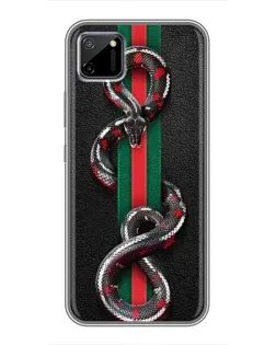 Чехол для Realme C11 с картинкой «Gucci — змея на полосе»