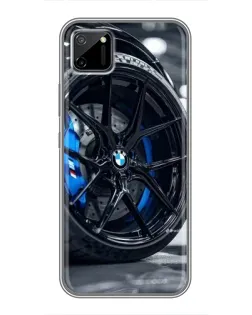 Чехол для Realme C11 с картинкой «Колесо BMW вблизи»