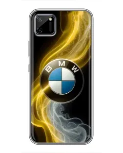 Чехол для Realme C11 с картинкой «Золотистый дым BMW»
