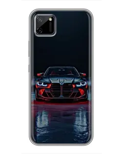 Чехол для Realme C11 с картинкой «BMW на мокрой дороге»