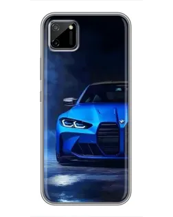 Чехол для Realme C11 с картинкой «Голубая BMW M4»