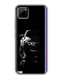 Чехол для Realme C11 с картинкой «Силуэт BMW в темноте»