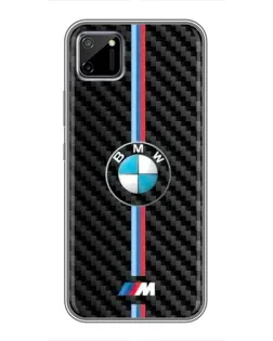 Чехол для Realme C11 с картинкой «Эмблема BMW и карбон»