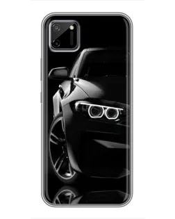 Чехол для Realme C11 с картинкой «Черная BMW — профиль»