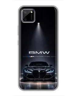 Чехол для Realme C11 с картинкой «BMW сквозь ночной город»
