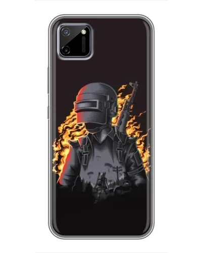 Чехол для Realme C11 с картинкой «PUBG — огненный силуэт» Чехол для Realme C11 с картинкой «PUBG — огненный силуэт»