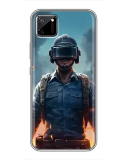 Чехол для Realme C11 с картинкой «PUBG — реалистичный герой»