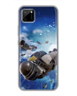 Чехол для Realme C11 с картинкой «Десант PUBG — прыжок»