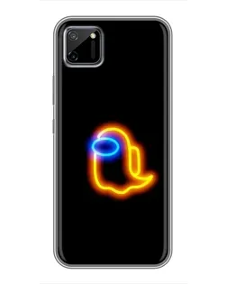 Чехол для Realme C11 с картинкой «Among Us неоновое сияние»