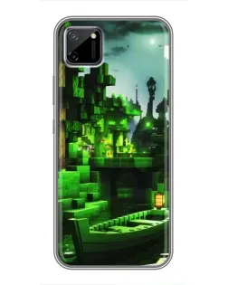 Чехол для Realme C11 с картинкой «Minecraft лесной пейзаж»