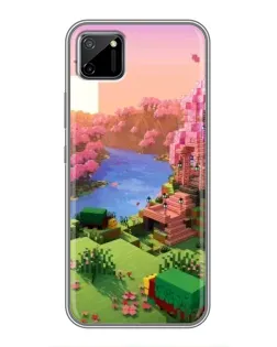 Чохол для Realme C11 з картинкою «Рожеве дерево Minecraft»