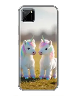 Чехол для Realme C11 с картинкой «Пара единорогов»