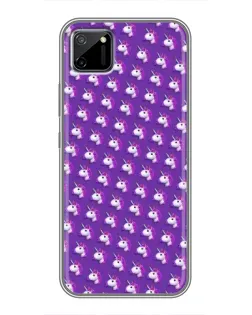 Чехол для Realme C11 с картинкой «Единороги на фиолетовом»