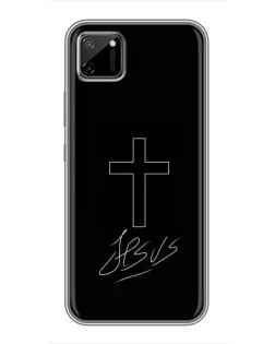 Чехол для Realme C11 с картинкой «Графический крест Jesus»