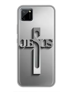 Чехол для Realme C11 с картинкой «Металлический крест Jesus»