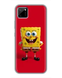 Чехол для Realme C11 с картинкой «Спанч Боб на красном»