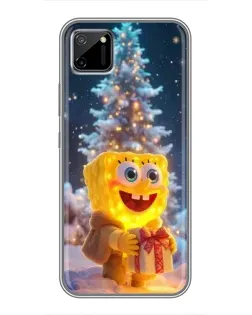 Чехол для Realme C11 с картинкой «Рождественский Спанч Боб»