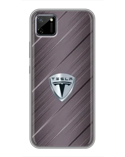 Чехол для Realme C11 с картинкой «Металлическая текстура Tesla» Чехол для Realme C11 с картинкой «Металлическая текстура Tesla»