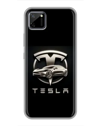 Чехол для Realme C11 с картинкой «Tesla — серебристое авто» Чехол для Realme C11 с картинкой «Tesla — серебристое авто»