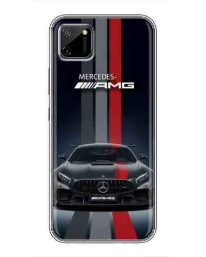Чехол для Realme C11 с картинкой «Mercedes — белый карбон» Чехол для Realme C11 с картинкой «Mercedes — белый карбон»