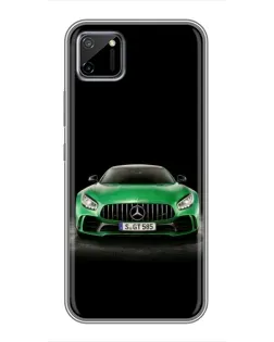 Чехол для Realme C11 с картинкой «Mercedes — неоновый лого»