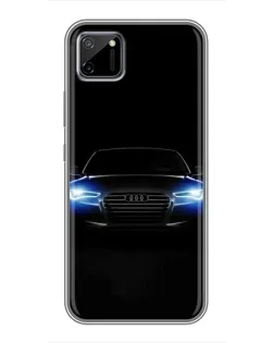 Чехол для Realme C11 с картинкой «Audi в неоне»