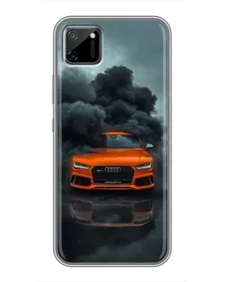 Чехол для Realme C11 с картинкой «Audi в облаках дыма»