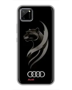 Чехол для Realme C11 с картинкой «Графика — пантера и Audi»