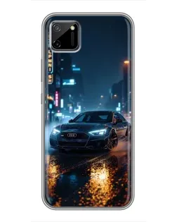 Чехол для Realme C11 с картинкой «Ночной город и Audi»