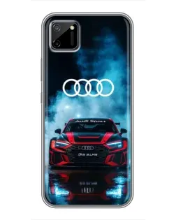Чехол для Realme C11 с картинкой «Audi Sport — неон»