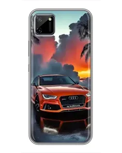 Чехол для Realme C11 с картинкой «Audi — закат»