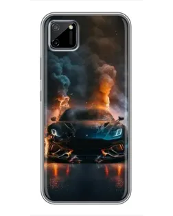 Чехол для Realme C11 с картинкой «Lamborghini дымная эстетика»