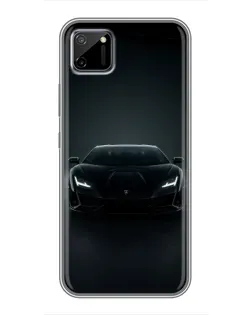 Чехол для Realme C11 с картинкой «Черный Lamborghini Aventador»