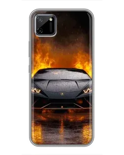 Чехол для Realme C11 с картинкой «Lamborghini в огне»